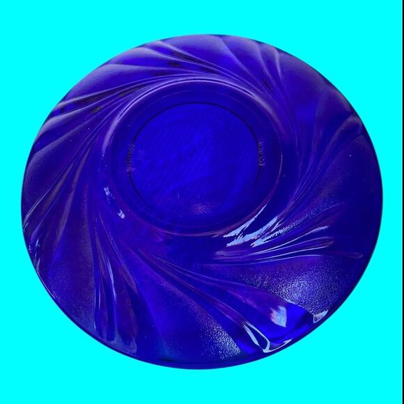 Vtg Mosser Glass Cobalt Blue Grape & Leaf Pattern Butter Dish Cover Only No Base - Picture 9 of 11